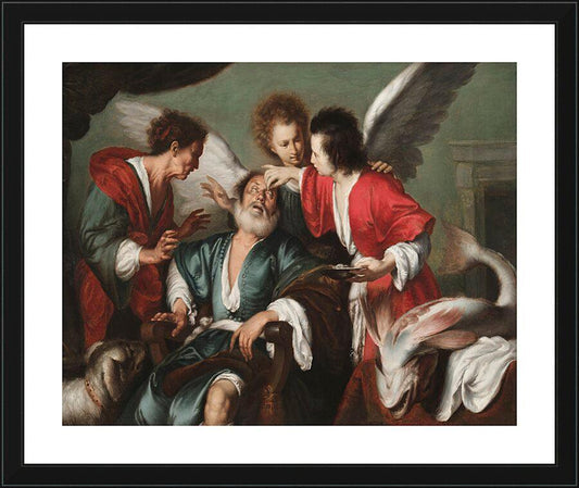 Wall Frame Black, Matted - Healing of Tobit by Museum Art