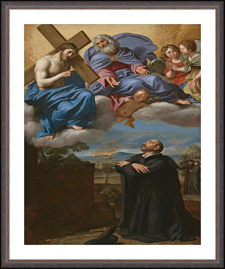 Wall Frame Espresso, Matted - St. Ignatius of Loyola's Vision of Christ and God the Father at La Storta by Museum Art
