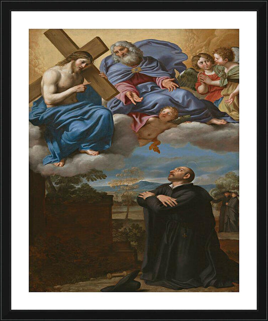 Wall Frame Black, Matted - St. Ignatius of Loyola's Vision of Christ and God the Father at La Storta by Museum Art