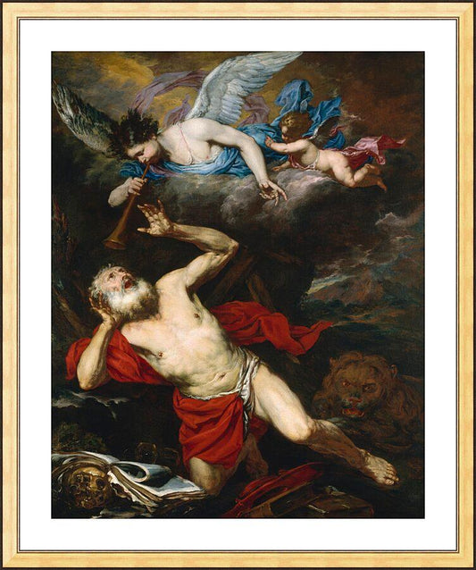 Wall Frame Gold, Matted - St. Jerome in the Wilderness by Museum Art