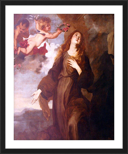Wall Frame Black, Matted - St. Rosalia by Museum Art