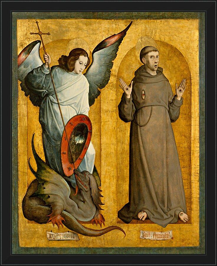 Wall Frame Black - Sts. Michael Archangel and Francis of Assisi by Museum Art - Trinity Stores