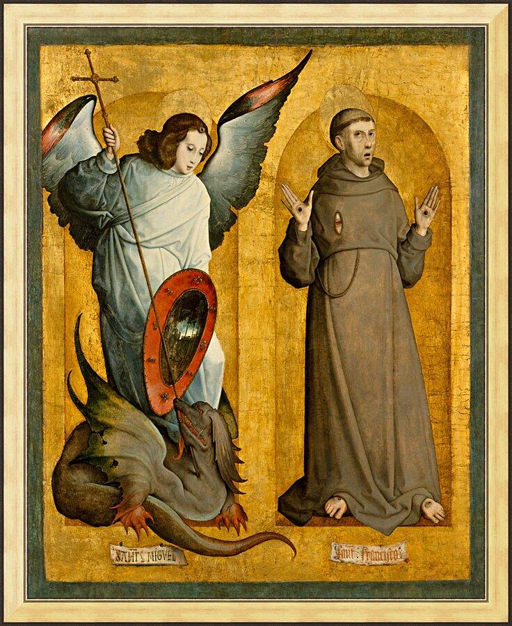 Wall Frame Gold - Sts. Michael Archangel and Francis of Assisi by Museum Art - Trinity Stores