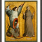 Wall Frame Espresso, Matted - Sts. Michael Archangel and Francis of Assisi by Museum Art - Trinity Stores