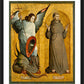 Wall Frame Black, Matted - Sts. Michael Archangel and Francis of Assisi by Museum Art - Trinity Stores