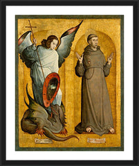 Wall Frame Black - Sts. Michael Archangel and Francis of Assisi by Museum Art