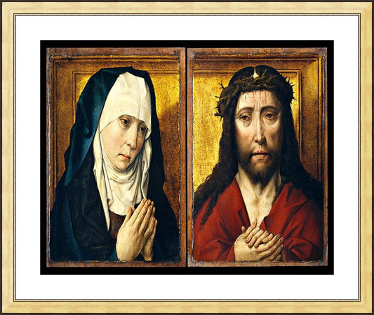 Wall Frame Gold, Matted - Mourning Mary - Man of Sorrows by Museum Art