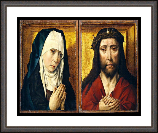 Wall Frame Espresso, Matted - Mourning Mary - Man of Sorrows by Museum Art