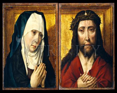 Wall Frame Gold, Matted - Mourning Mary - Man of Sorrows by Museum Art