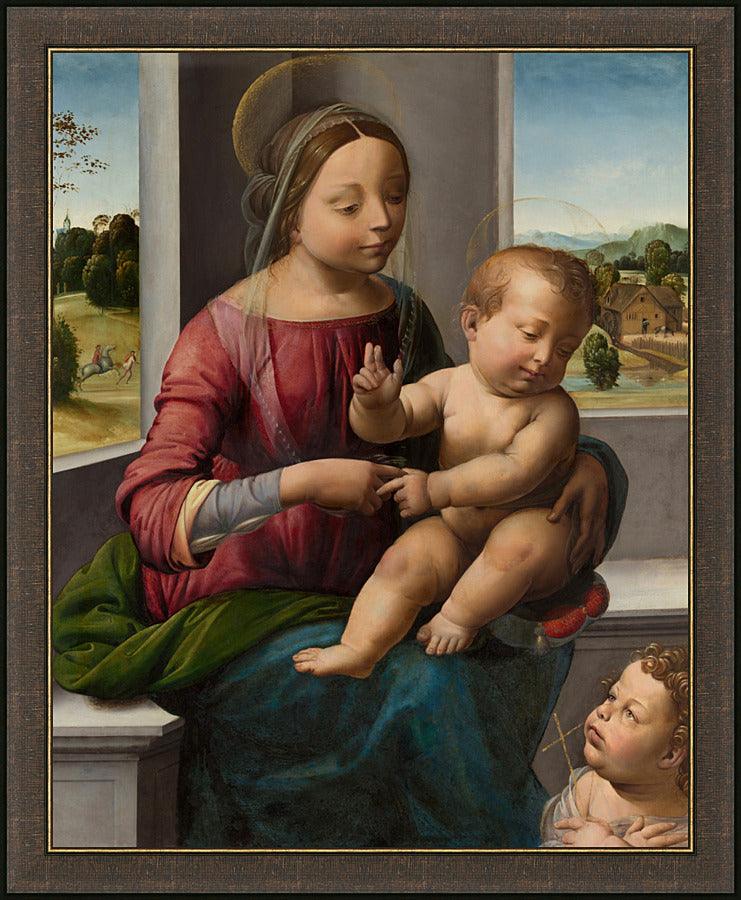 Wall Frame Espresso - Madonna and Child with Young St. John the Baptist by Museum Art