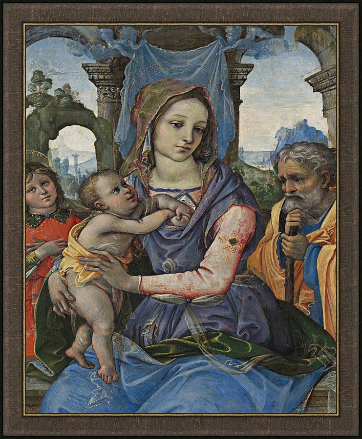 Wall Frame Espresso - Madonna and Child with St. Joseph and Angel by Museum Art - Trinity Stores