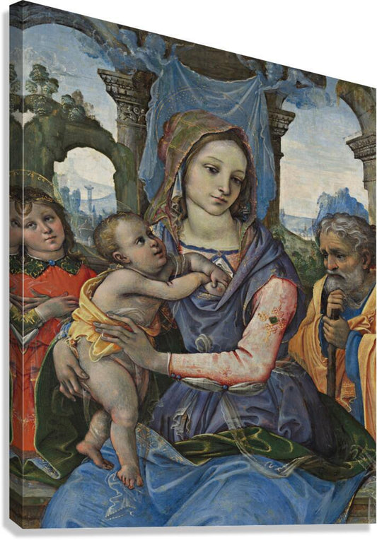 Canvas Print - Madonna and Child with St. Joseph and Angel by Museum Art
