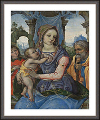 Wall Frame Espresso - Madonna and Child with St. Joseph and Angel by Museum Art