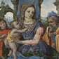 Wall Frame Espresso, Matted - Madonna and Child with St. Joseph and Angel by Museum Art - Trinity Stores