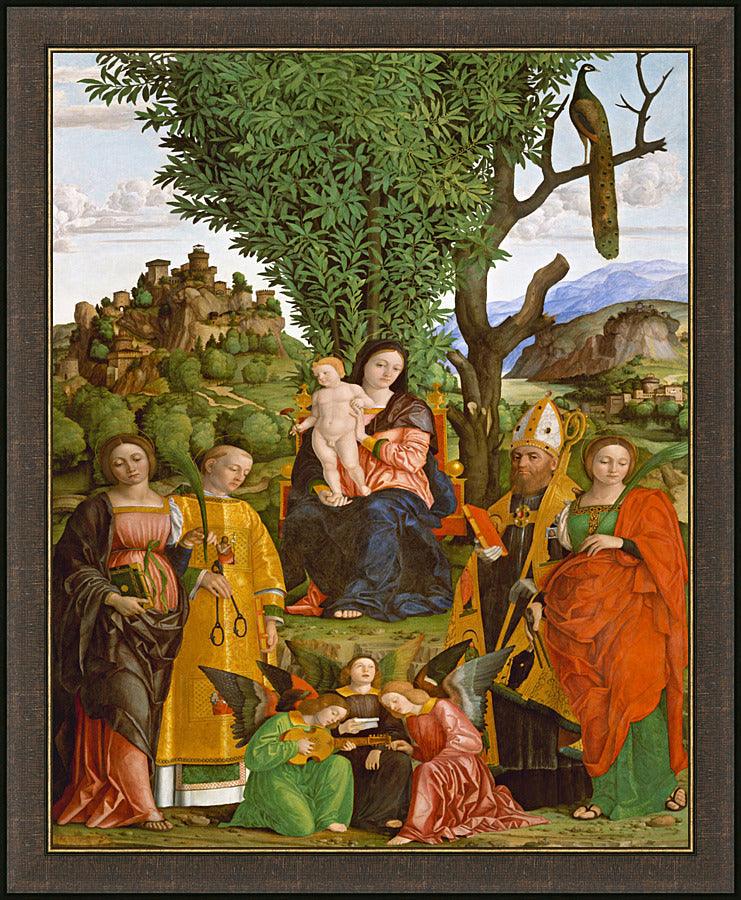 Wall Frame Espresso - Madonna and Child with Saints by Museum Art