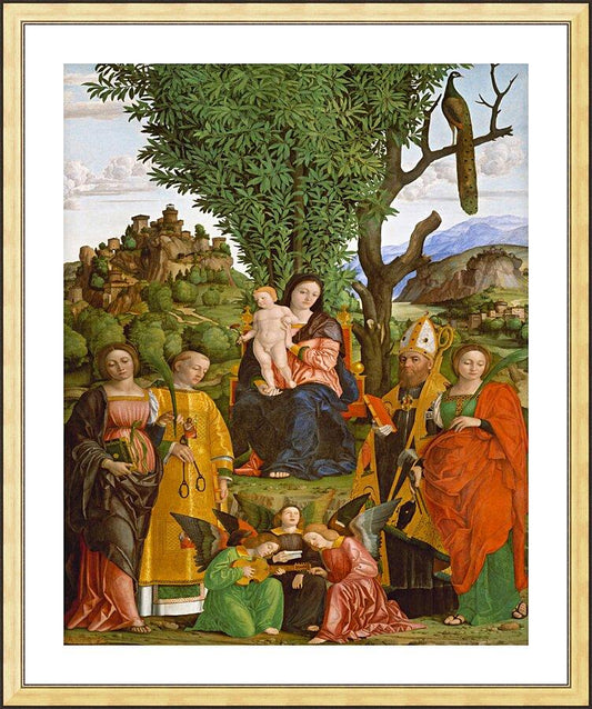 Wall Frame Gold, Matted - Madonna and Child with Saints by Museum Art