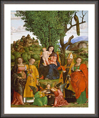 Wall Frame Espresso - Madonna and Child with Saints by Museum Art