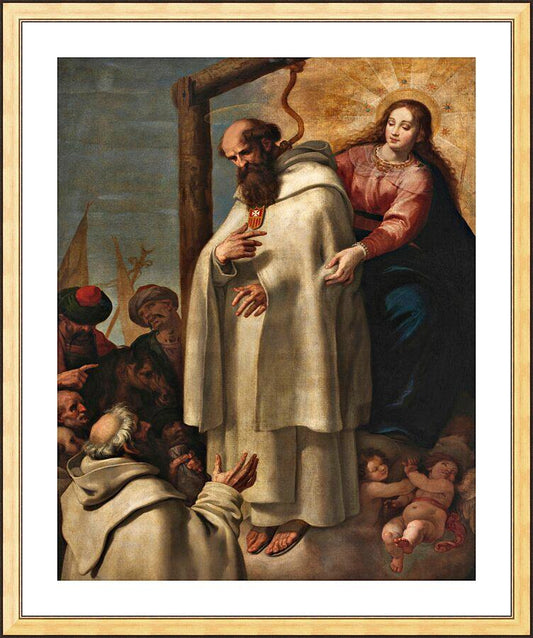 Wall Frame Gold, Matted - Martyrdom of St. Peter Armengol by Museum Art