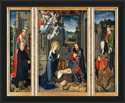 Wall Frame Black - Nativity with Donors and Sts. Jerome and Leonard by Museum Art - Trinity Stores