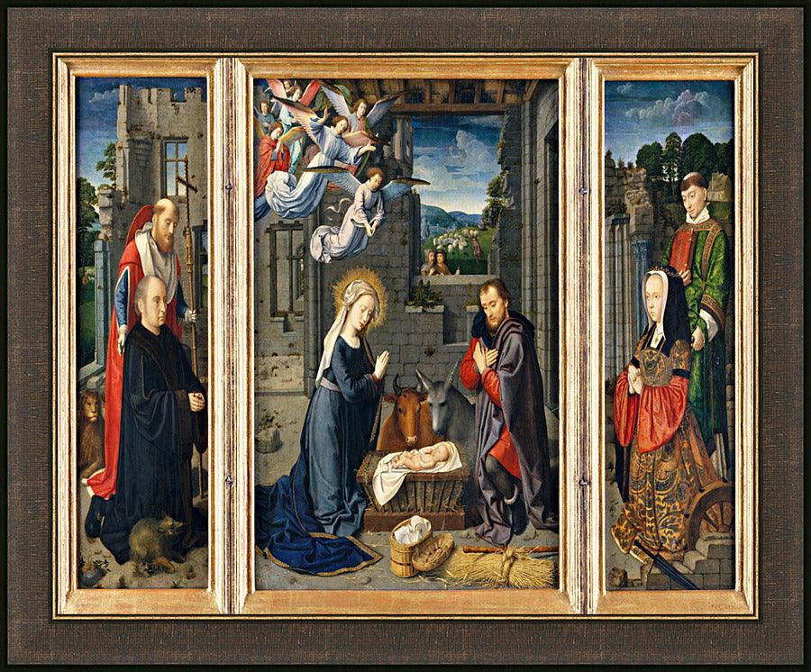 Wall Frame Espresso - Nativity with Donors and Sts. Jerome and Leonard by Museum Art - Trinity Stores
