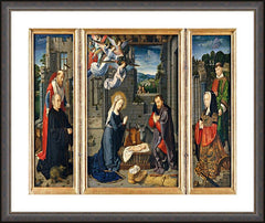 Wall Frame Espresso - Nativity with Donors and Sts. Jerome and Leonard by Museum Art