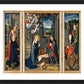 Wall Frame Black, Matted - Nativity with Donors and Sts. Jerome and Leonard by Museum Art - Trinity Stores