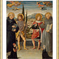 Wall Frame Gold, Matted - Sts. Nicholas of Tolentino, Roch, Sebastian, Bernardino of Siena, with Kneeling Donors by Museum Art - Trinity Stores