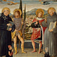 Canvas Print - Sts. Nicholas of Tolentino, Roch, Sebastian, Bernardino of Siena, with Kneeling Donors by Museum Art - Trinity Stores