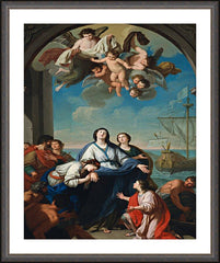 Wall Frame Espresso - Departure of Sts. Paula and Eustochium for the Holy Land by Museum Art