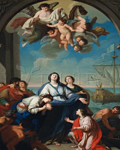 Wall Frame Black, Matted - Departure of Sts. Paula and Eustochium for the Holy Land by Museum Art