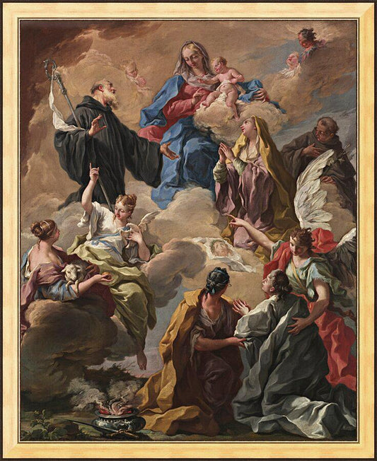 Wall Frame Gold - Saints Presenting Devout Woman to Blessed Virgin Mary and Child by Museum Art