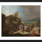 Wall Frame Black, Matted - Preaching of St. John the Baptist by Museum Art