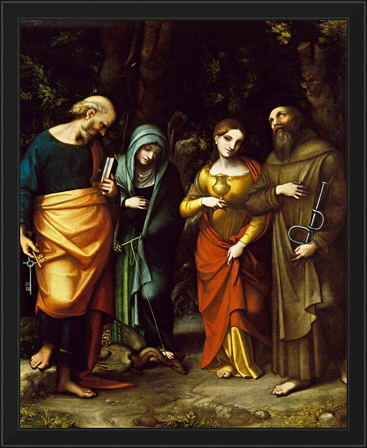 Wall Frame Black - Sts. Peter, Martha, Mary Magdalen, and Leonard by Museum Art