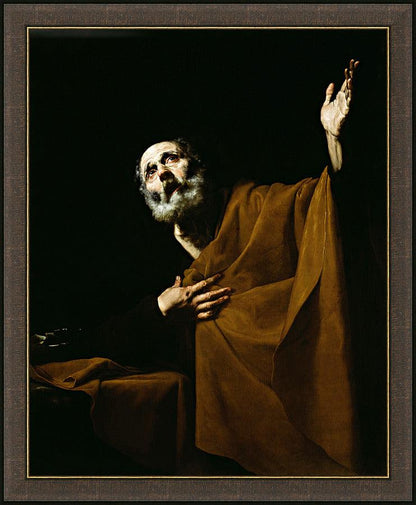 Wall Frame Espresso - Penitent St. Peter by Museum Art