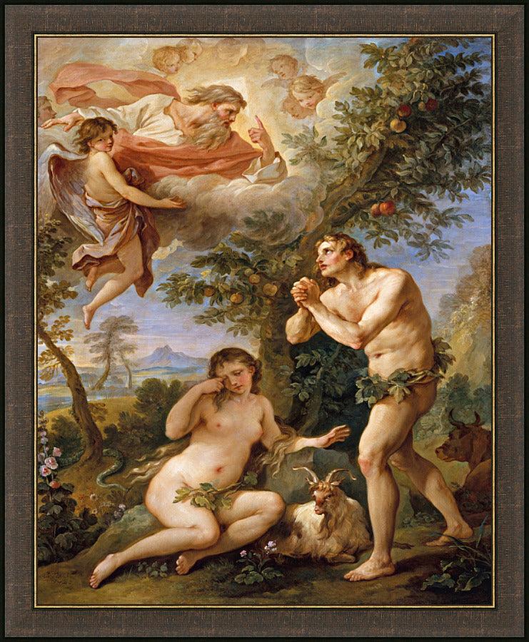 Wall Frame Espresso - Rebuke of Adam and Eve by Museum Art
