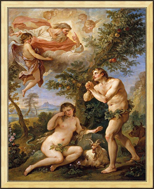 Wall Frame Gold - Rebuke of Adam and Eve by Museum Art