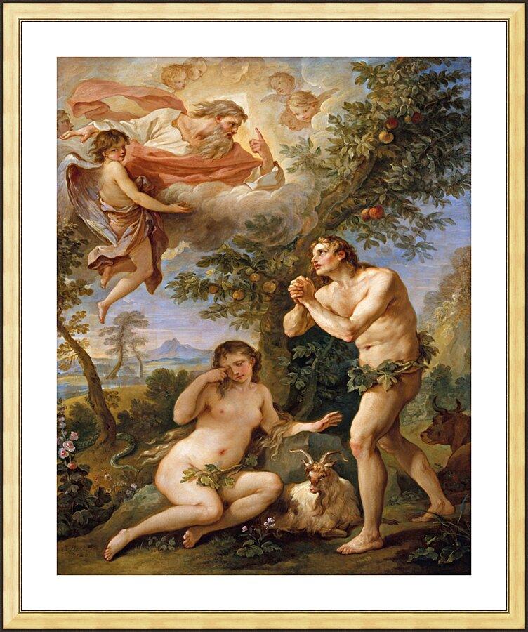 Wall Frame Gold, Matted - Rebuke of Adam and Eve by Museum Art