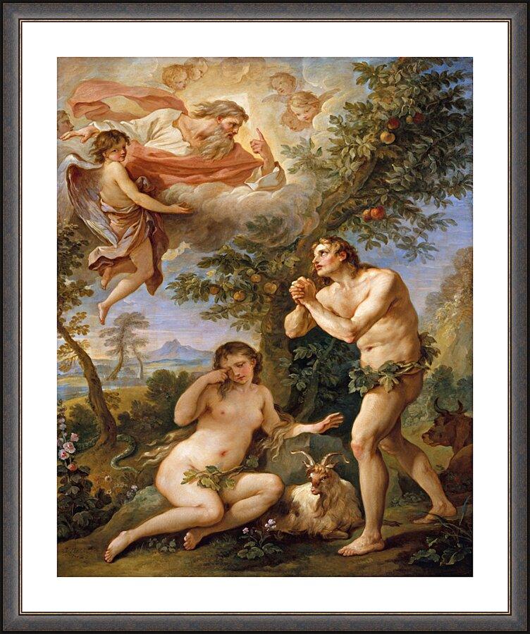 Wall Frame Espresso, Matted - Rebuke of Adam and Eve by Museum Art - Trinity Stores