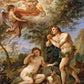 Wall Frame Black, Matted - Rebuke of Adam and Eve by Museum Art