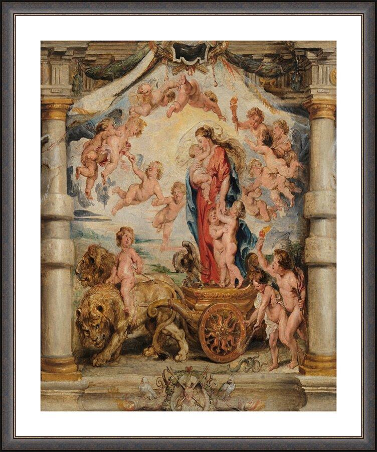 Wall Frame Espresso, Matted - Triumph of Divine Love by Museum Art