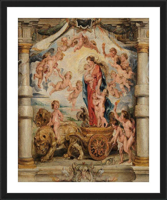 Wall Frame Black, Matted - Triumph of Divine Love by Museum Art