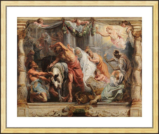 Wall Frame Gold, Matted - Triumph of the Eucharist over Idolatry by Museum Art