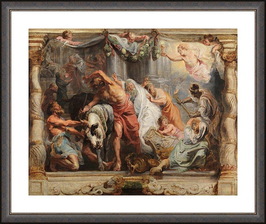 Wall Frame Espresso, Matted - Triumph of the Eucharist over Idolatry by Museum Art
