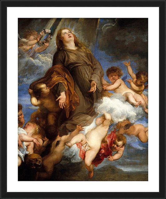 Wall Frame Black, Matted - St. Rosalia Interceding for Plague-stricken of Palermo by Museum Art