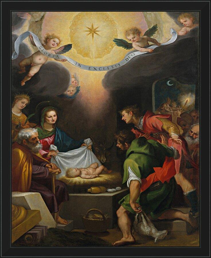Wall Frame Black - Adoration of the Shepherds with St. Catherine of Alexandria by Museum Art - Trinity Stores