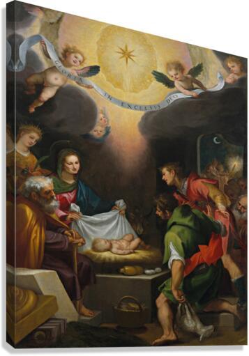 Canvas Print - Adoration of the Shepherds with St. Catherine of Alexandria by Museum Art