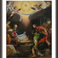 Wall Frame Espresso, Matted - Adoration of the Shepherds with St. Catherine of Alexandria by Museum Art
