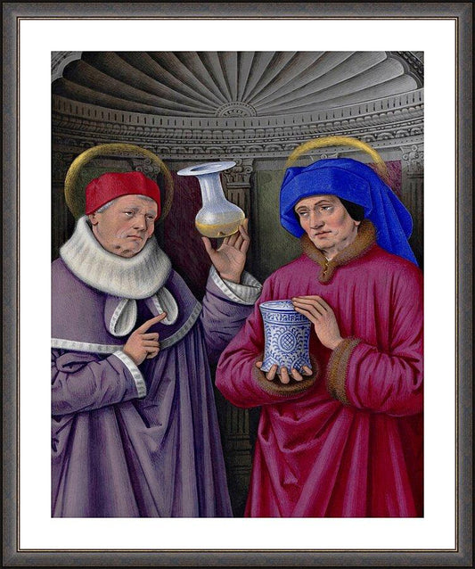 Wall Frame Espresso, Matted - Sts. Cosmas and Damian by Museum Art