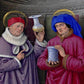 Wall Frame Espresso, Matted - Sts. Cosmas and Damian by Museum Art