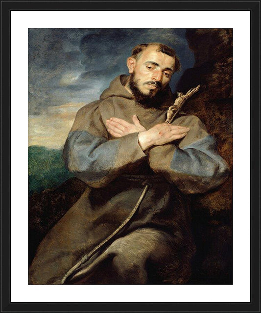 Wall Frame Black, Matted - St. Francis of Assisi by Museum Art